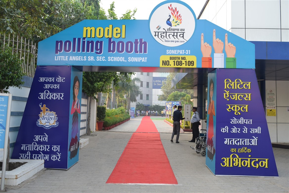 A Hearty Welcome to Voters on Little Angels Model Polling Booth